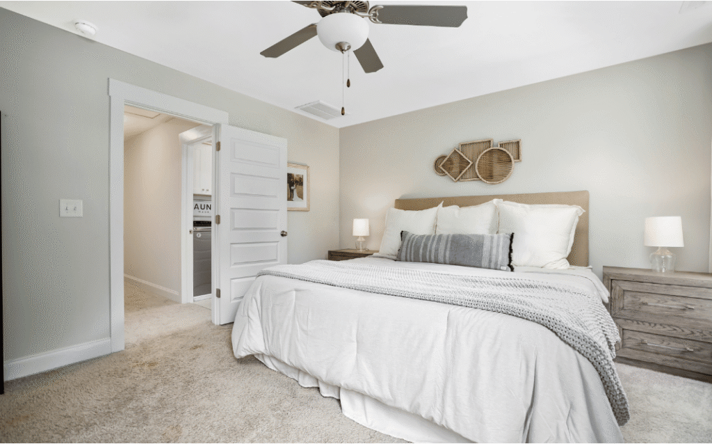 Guest bedroom suite in basement finished